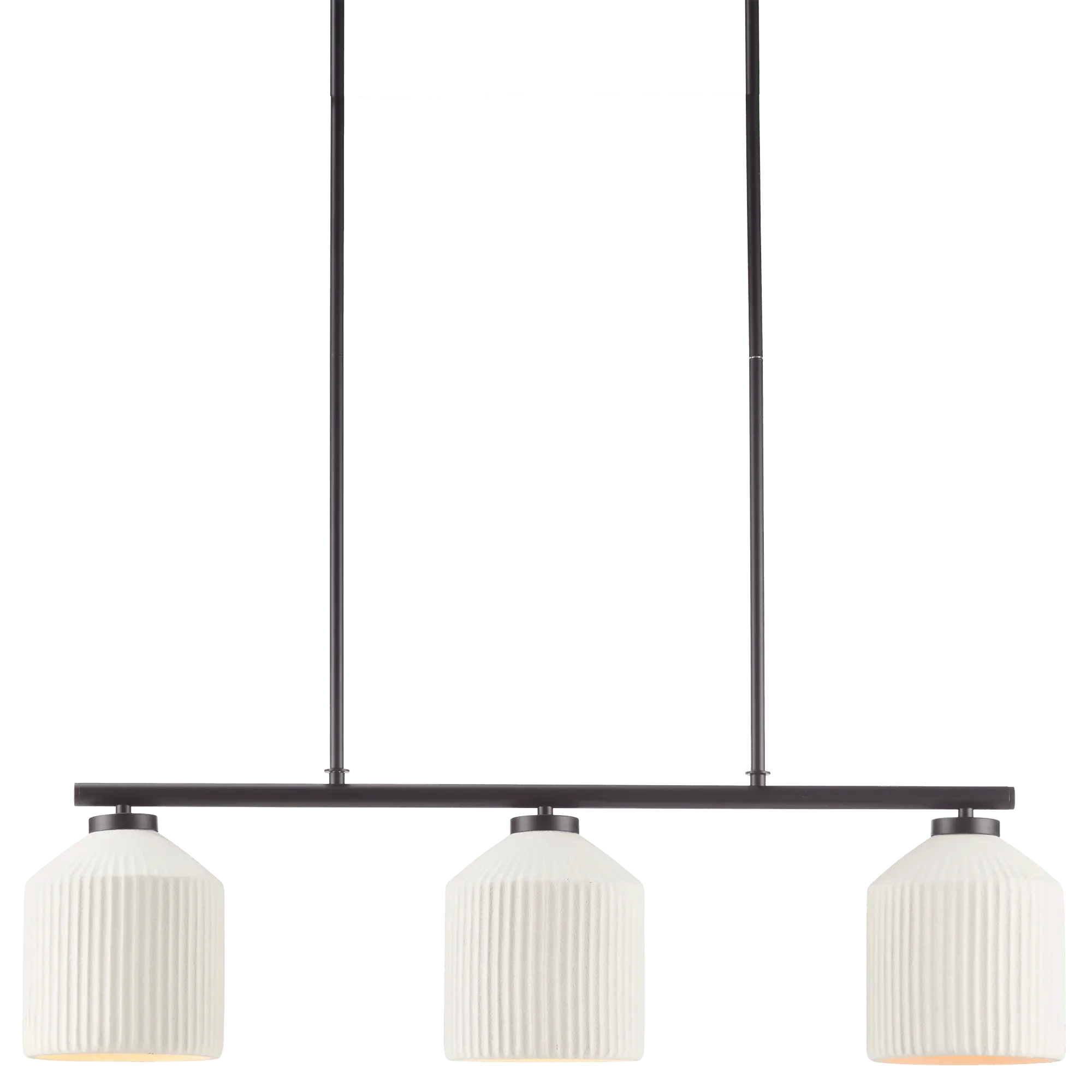 3-Bulb Metal and Ceramic Ceiling Lamp - Image 2