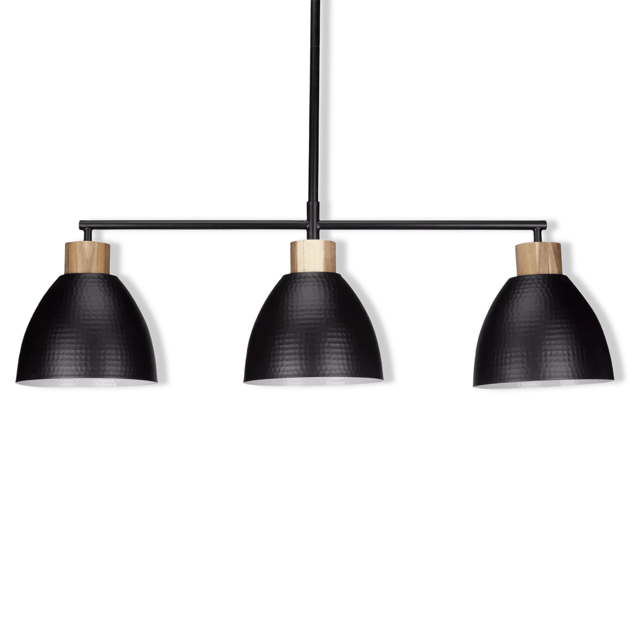 3-Bulb Metal and Wood Ceiling Lamp