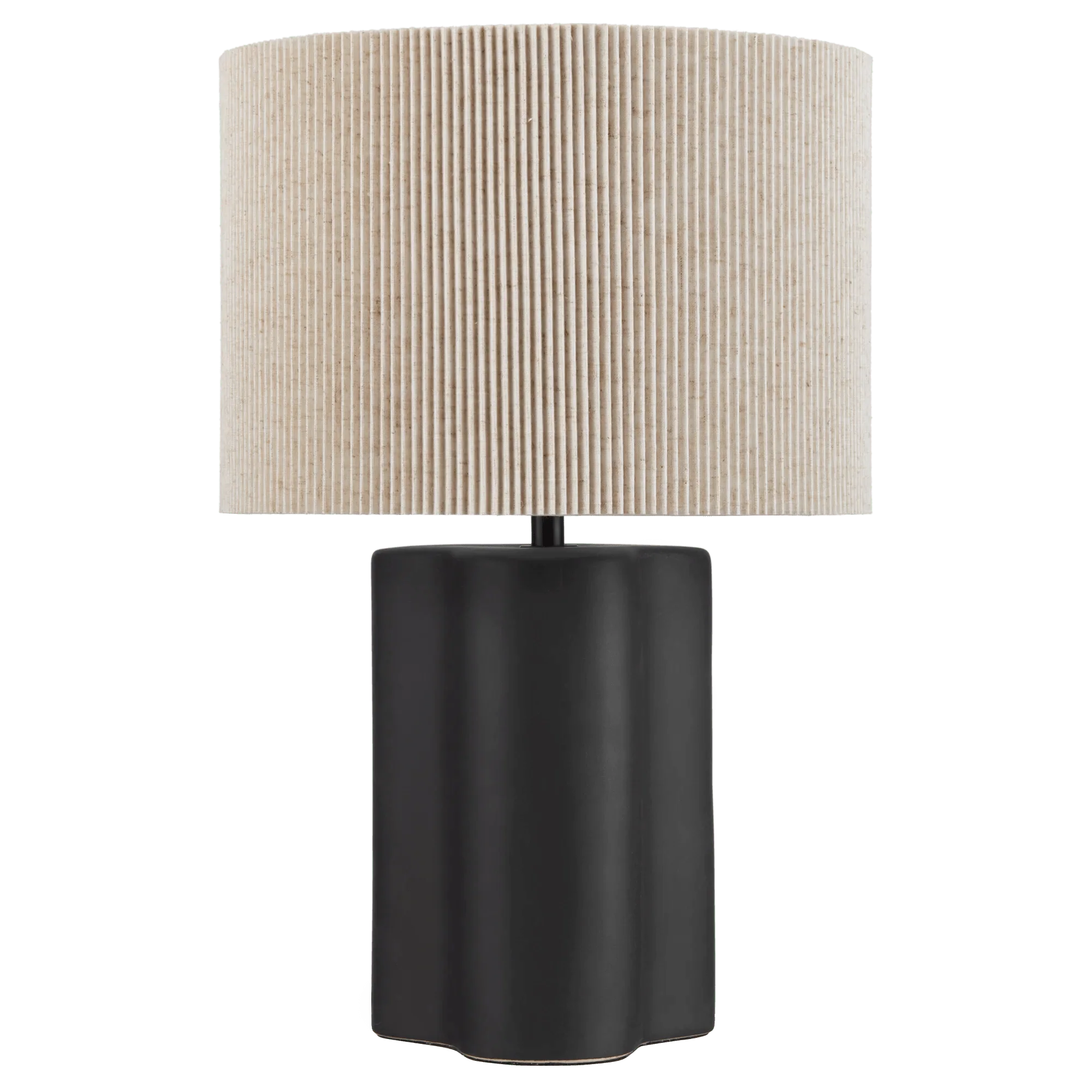Black Lamp with Textured Shade