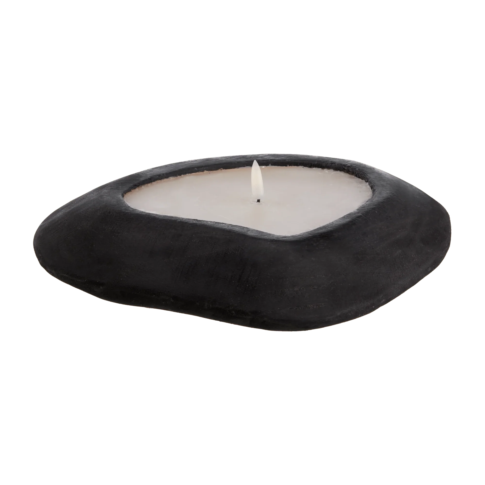 Black Wood Candle Holder