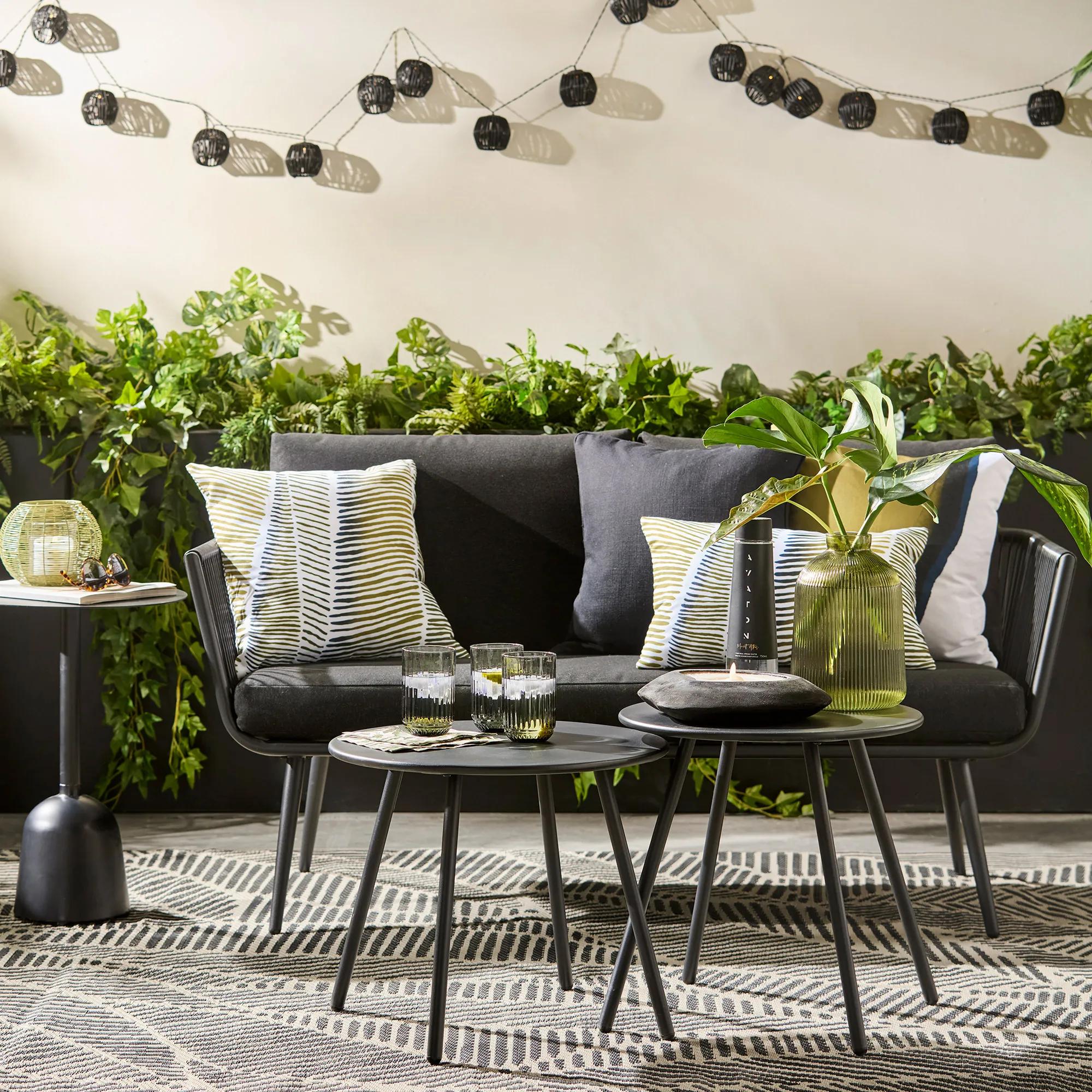Black Outdoor Side Table - Image 3