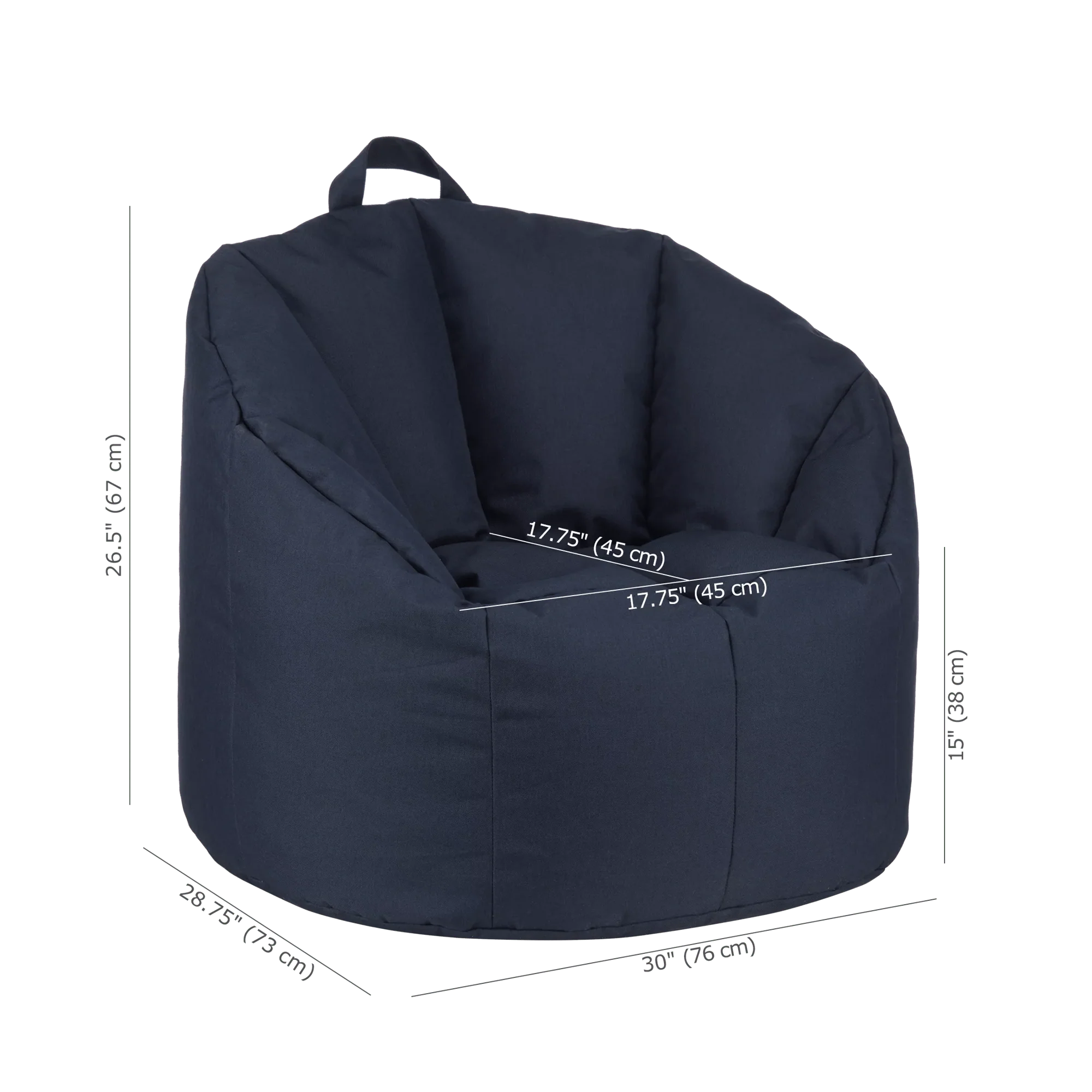 Navy Canvas Bean Bag - Image 5