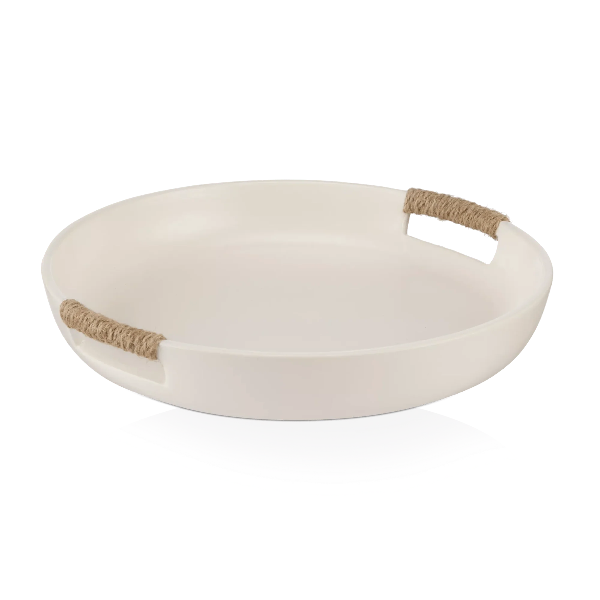 Ceramic Tray with Rope on Handles