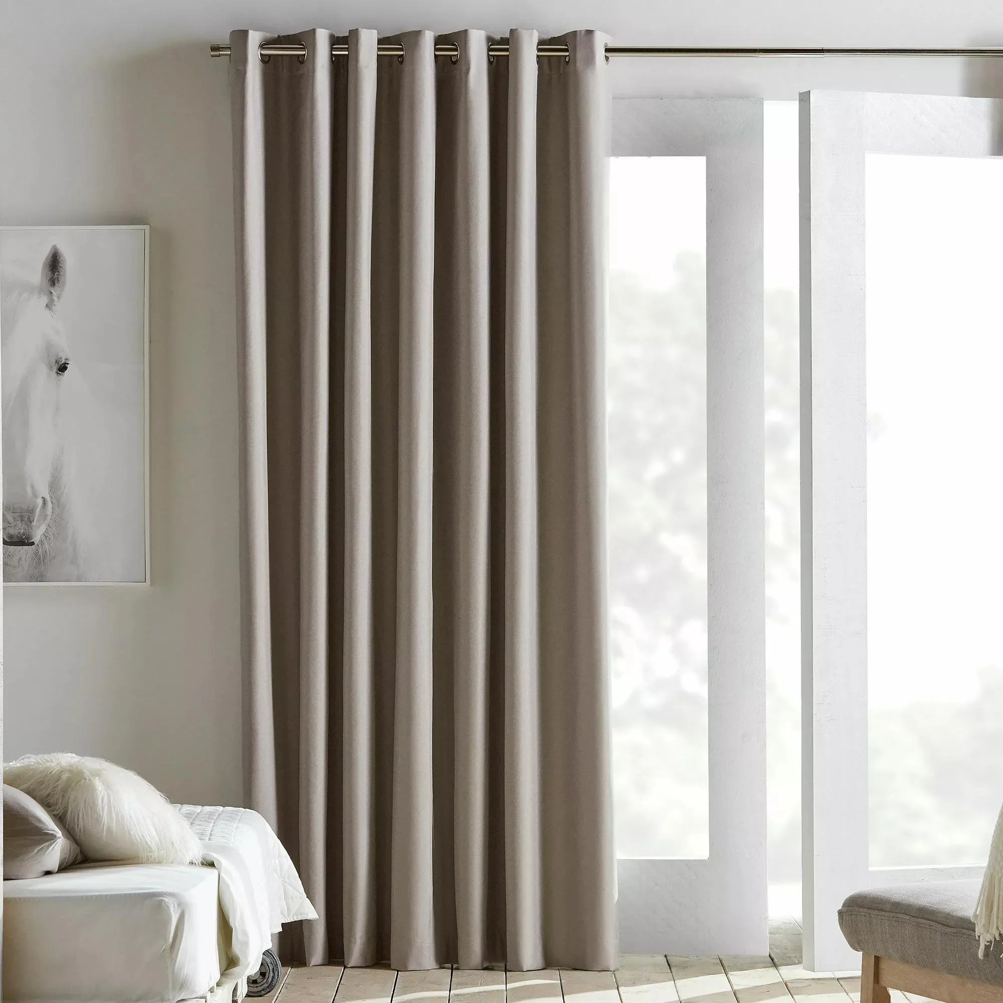 Beige Chambray Blackout Curtain - Image 3