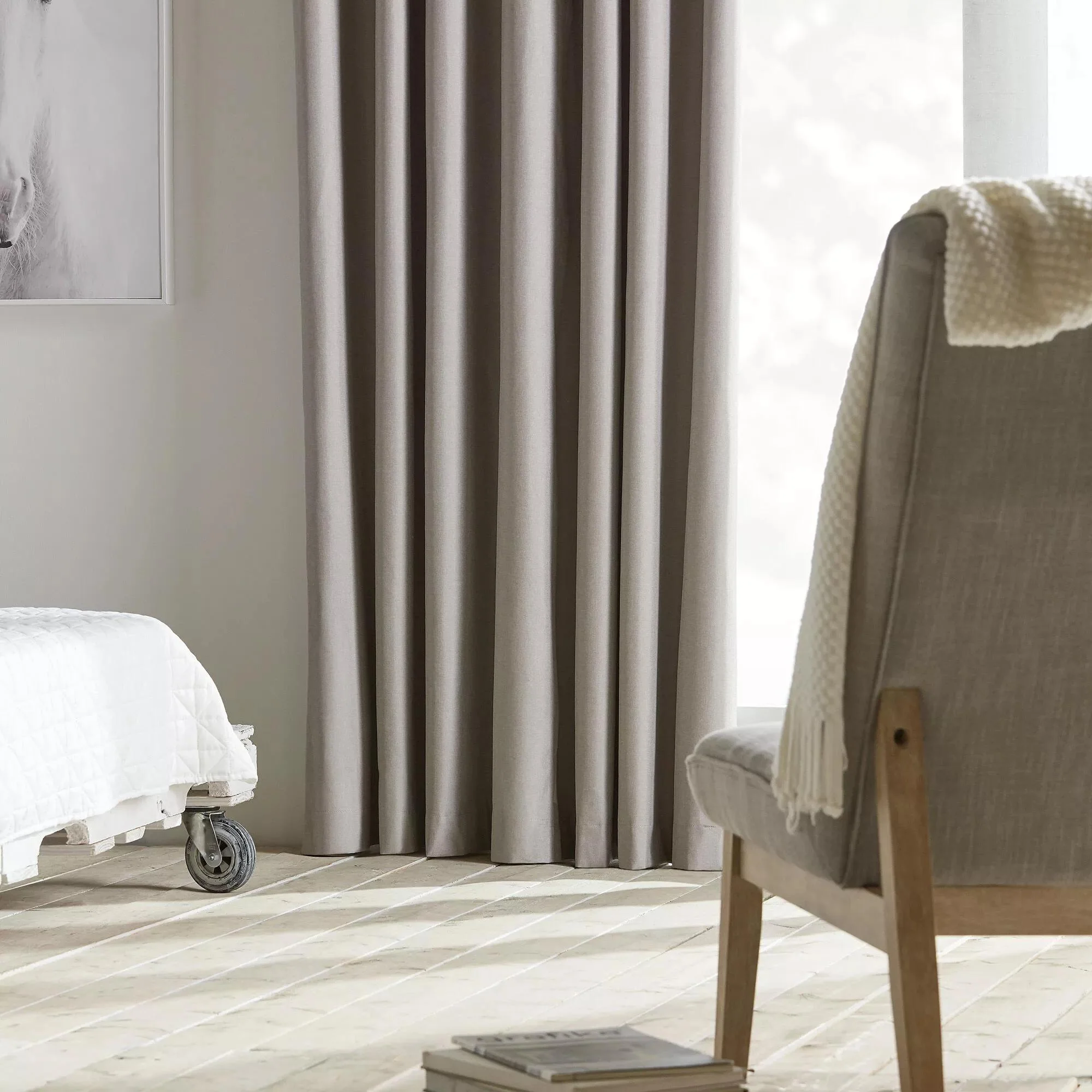 Beige Chambray Blackout Curtain - Image 4