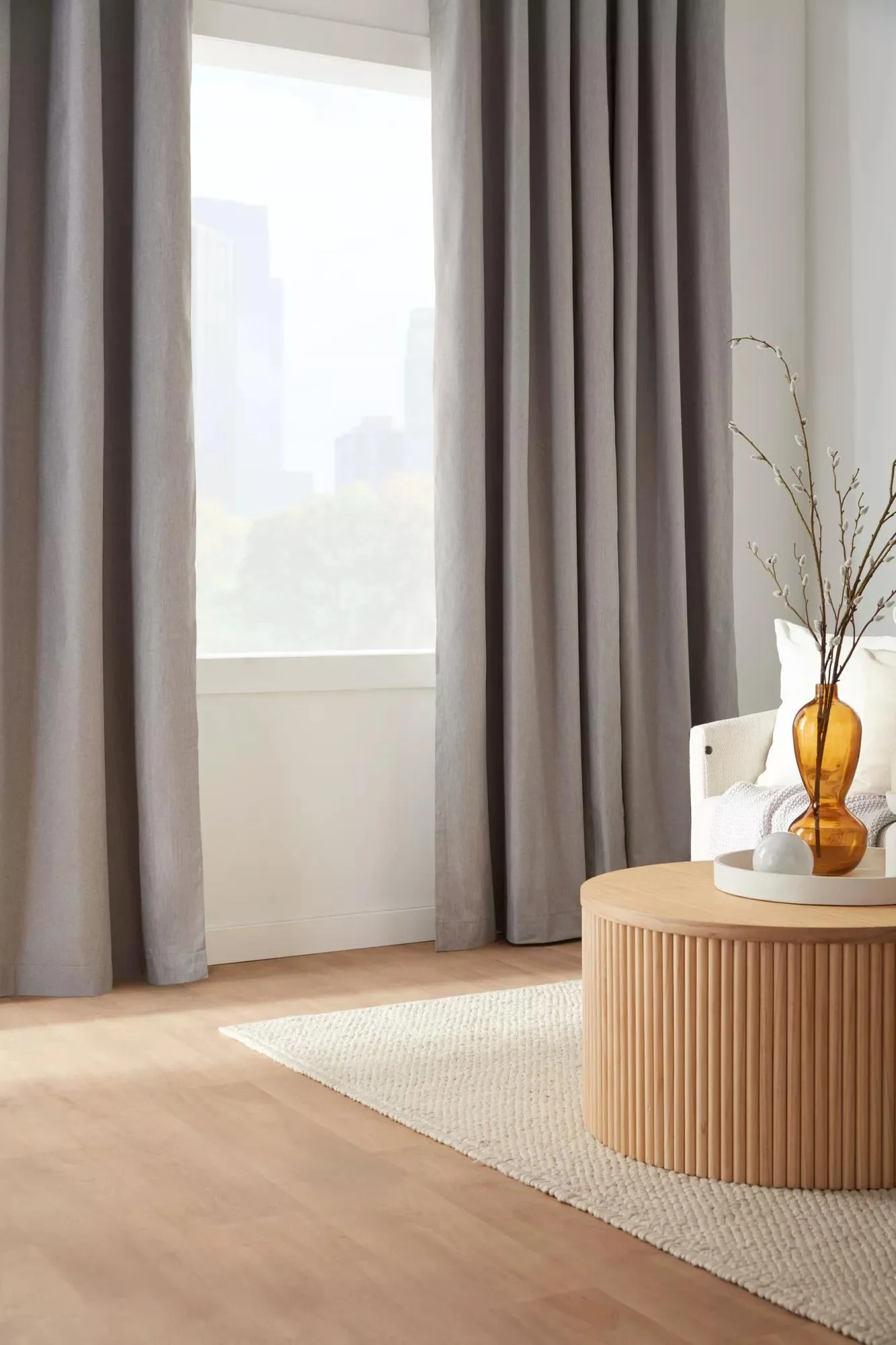 Beige Chambray Blackout Curtain - Image 7
