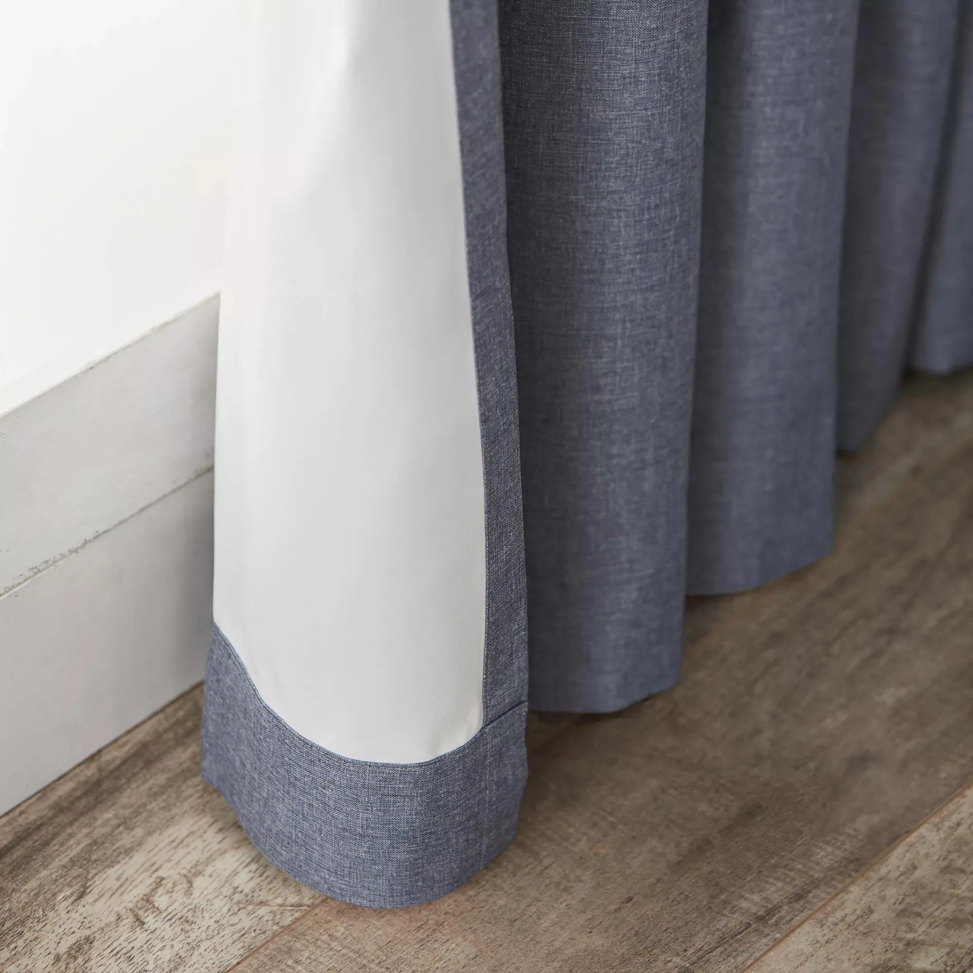 Blue Chambray Blackout Curtain - Image 5
