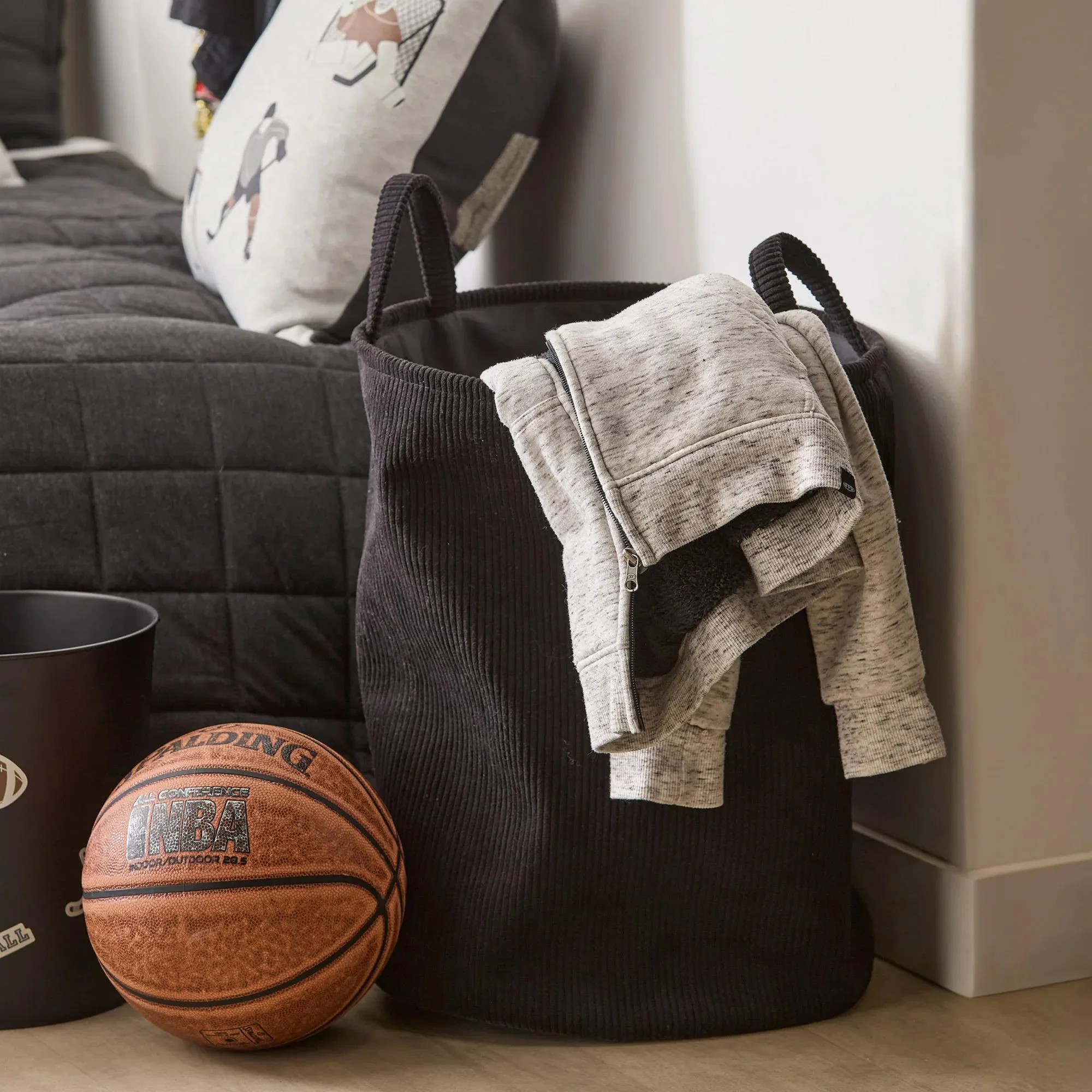 Beige Corduroy Hamper - Image 3