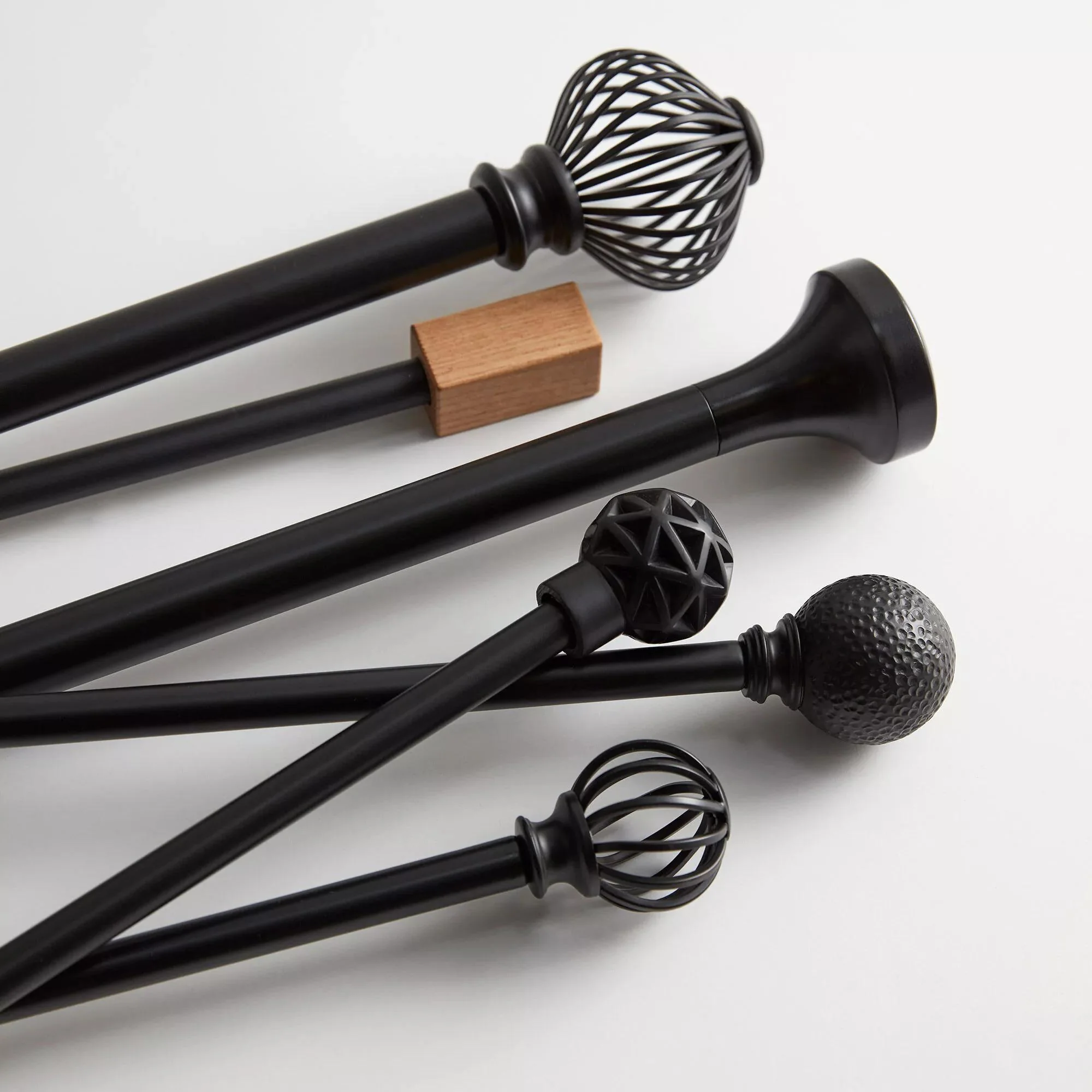 Black Curtain Rod Set - Diameter 16/19 mm - Image 2