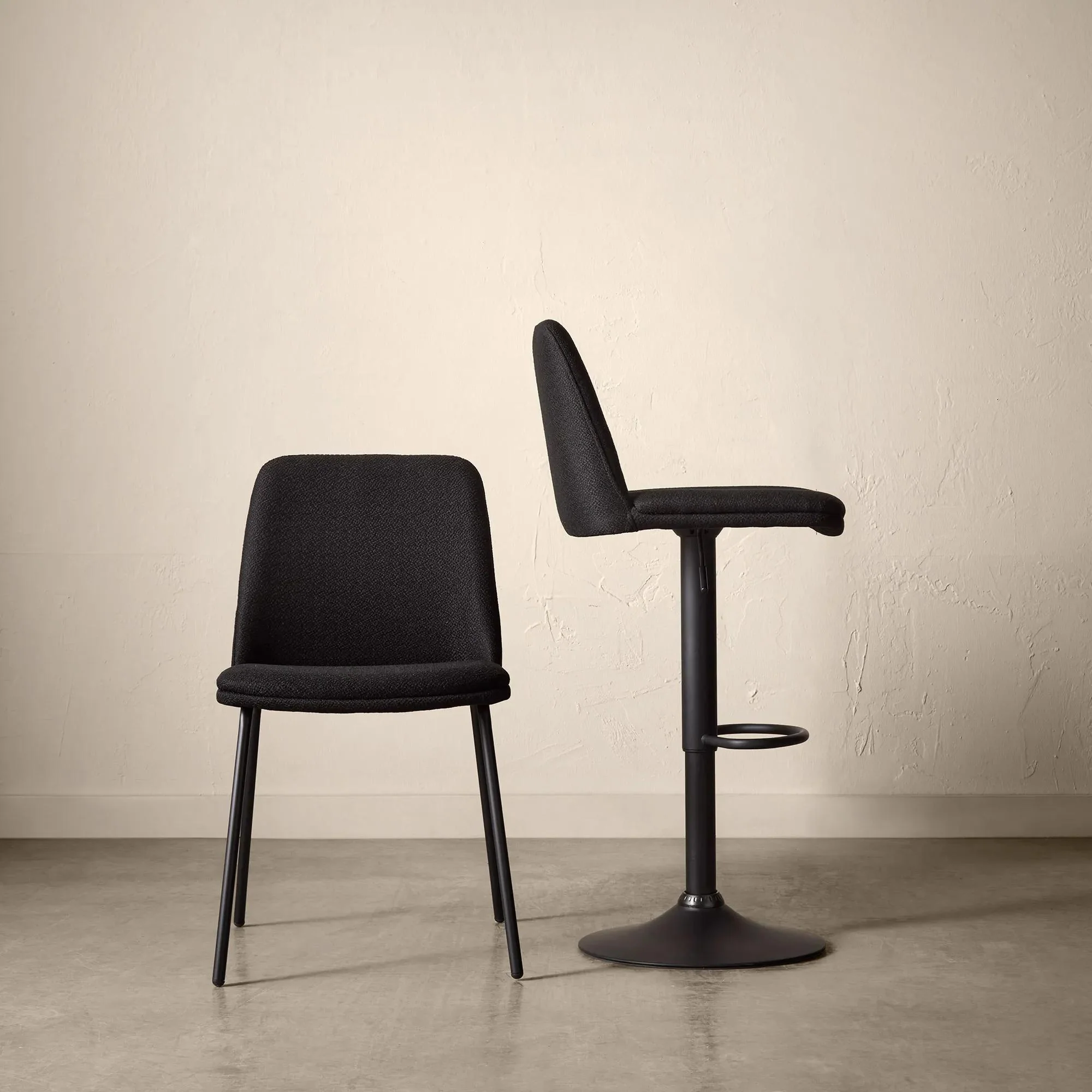 Oatmeal Fabric and Metal Adjustable Bar Stool - Image 6
