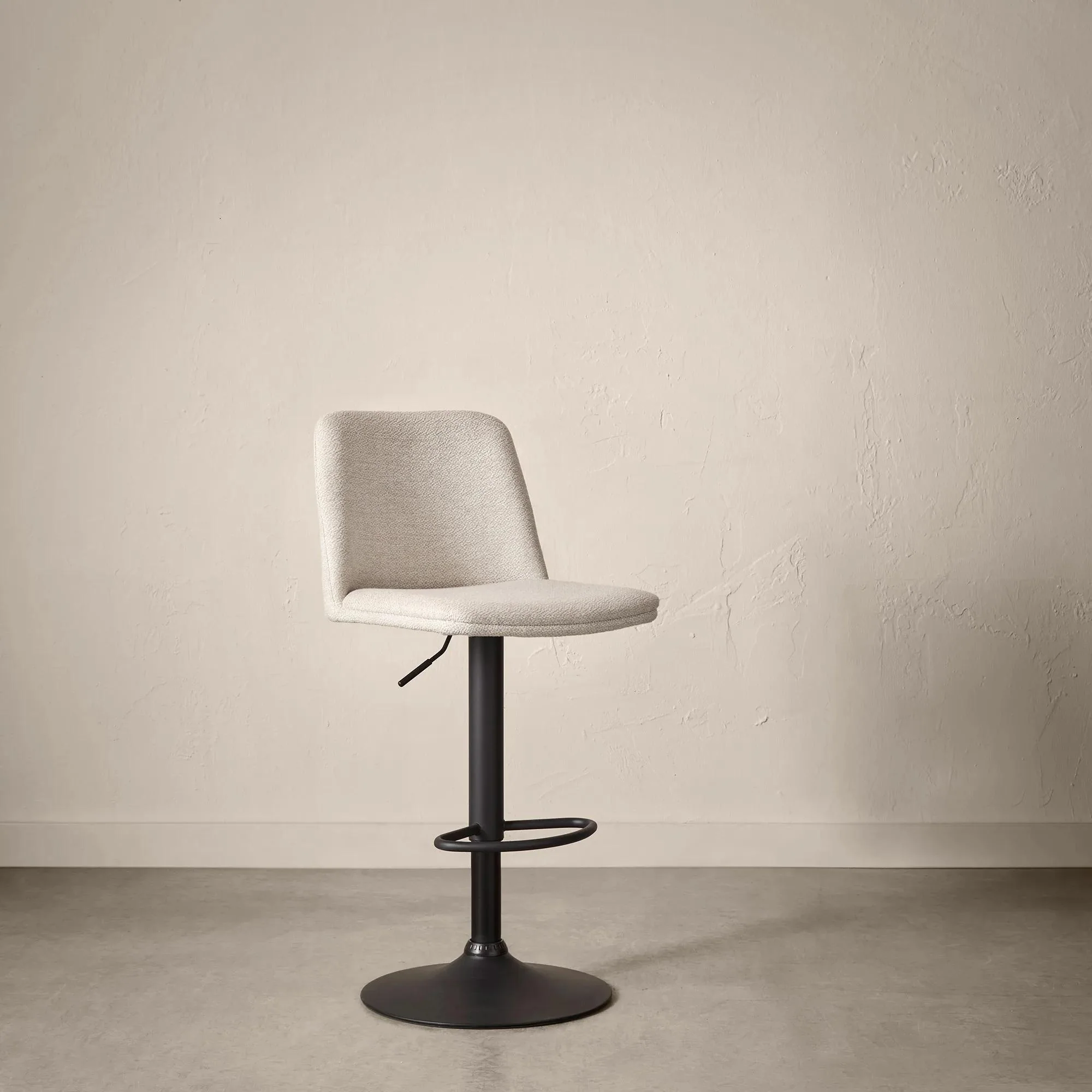 Oatmeal Fabric and Metal Adjustable Bar Stool - Image 7