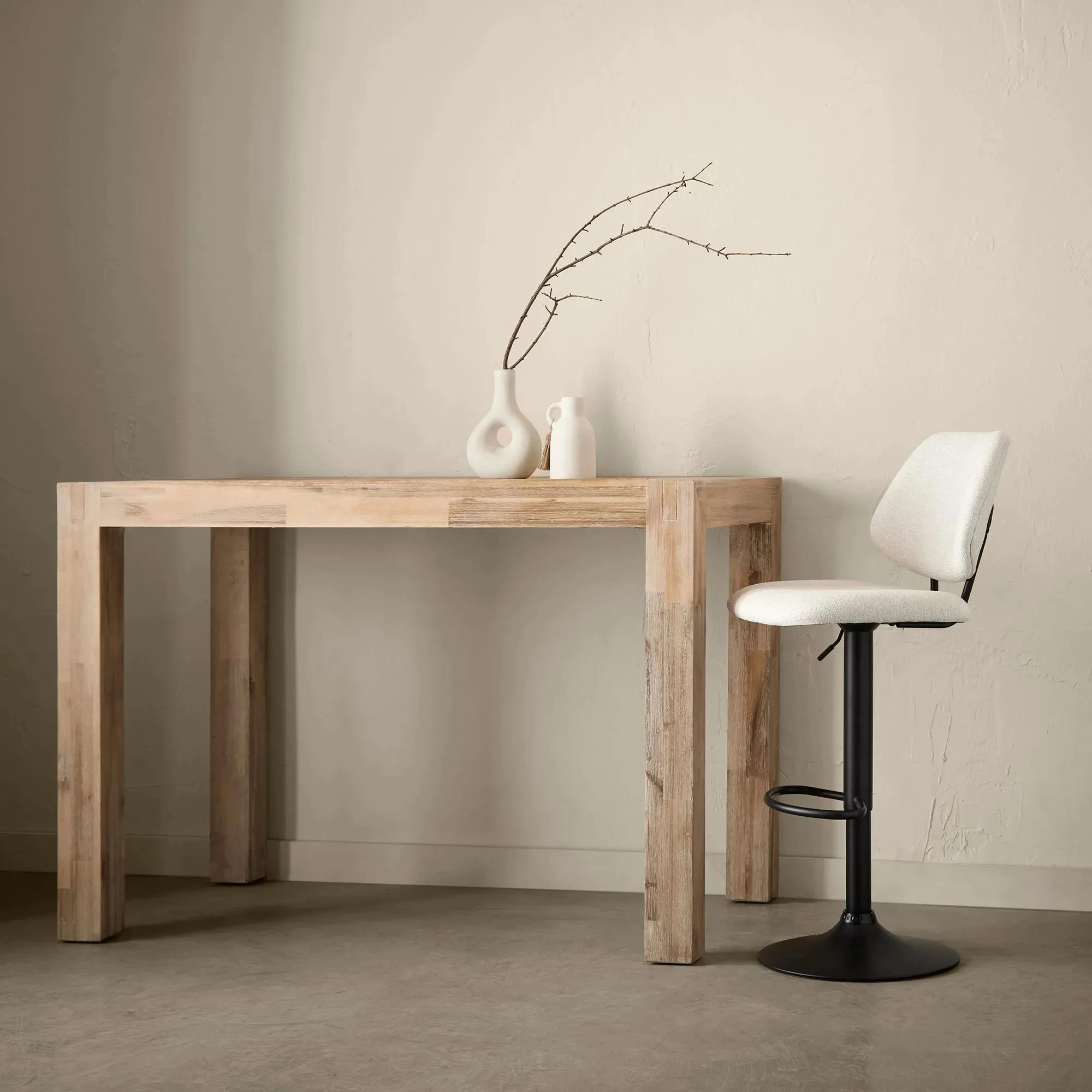 Fabric and Metal Adjustable Counter Stool - Image 2