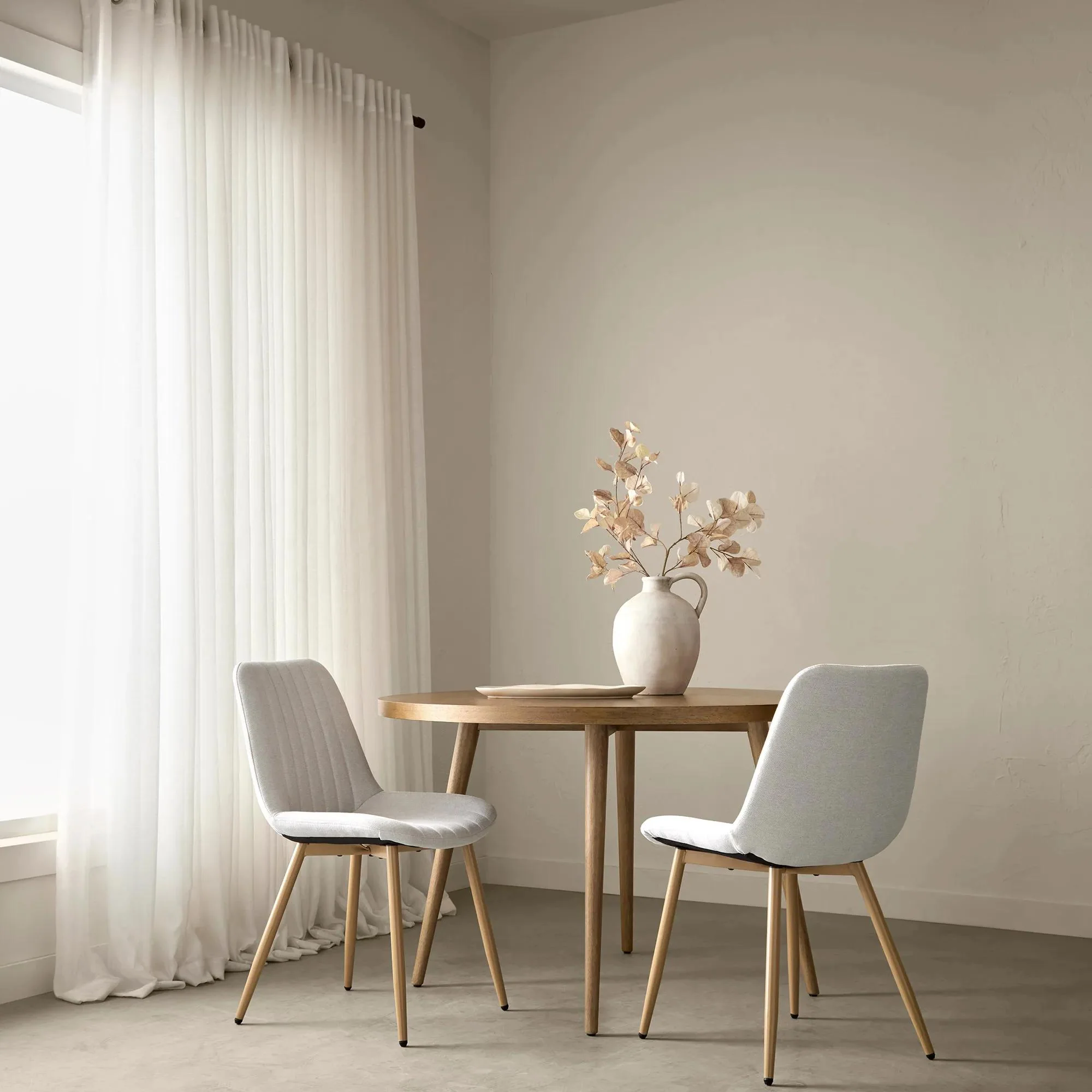Fabric and Metal Dining Chair - Image 2