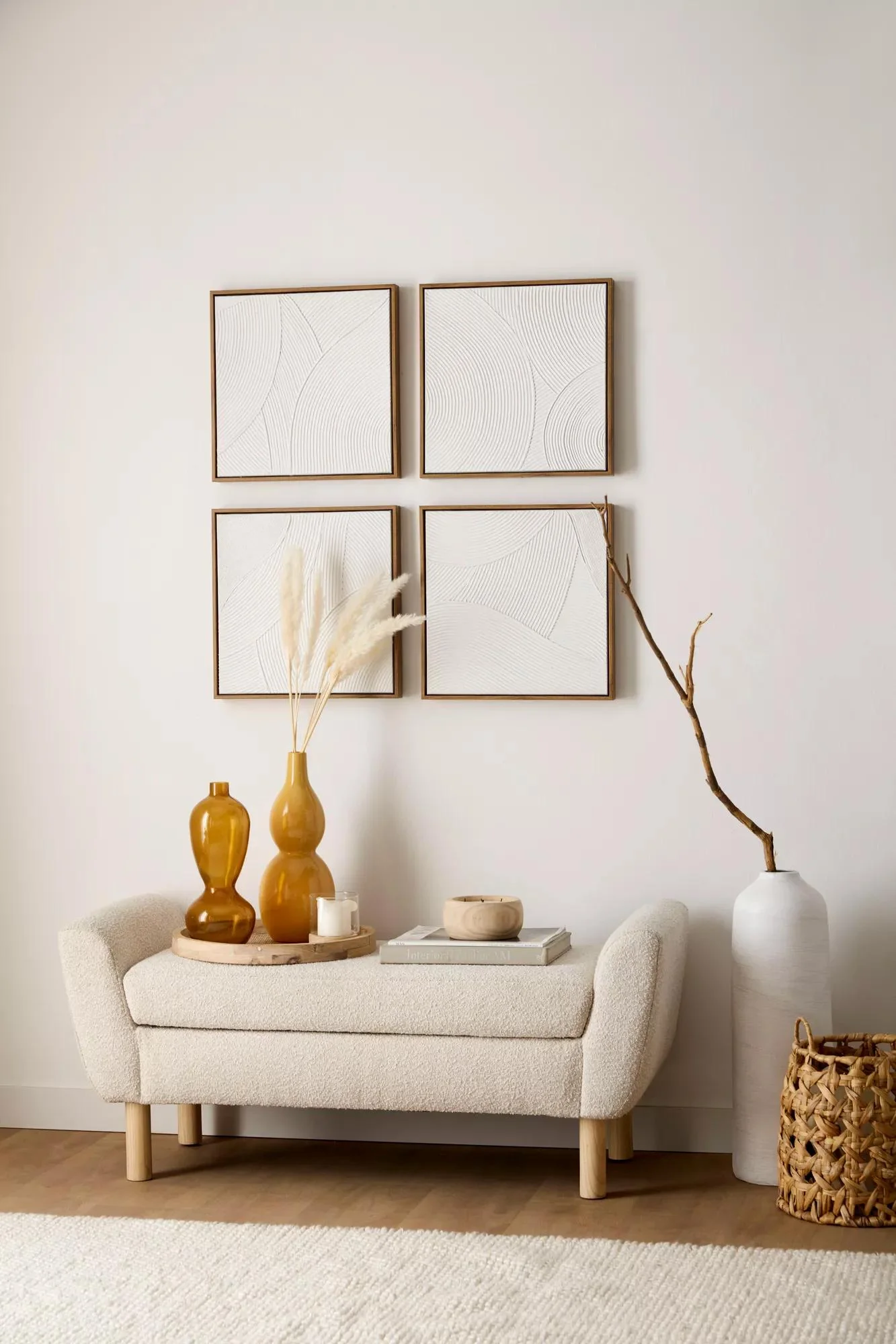 Set of 4 Oil Painted Abstract Framed Art - Image 2