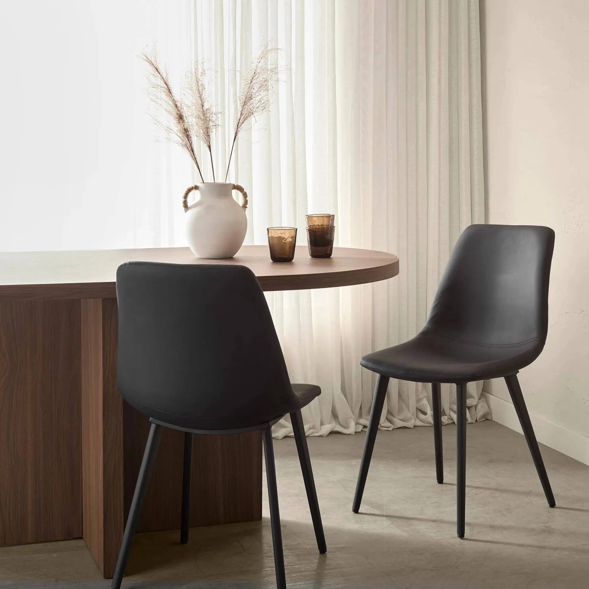 Faux Leather and Metal Dining Chair - Image 2