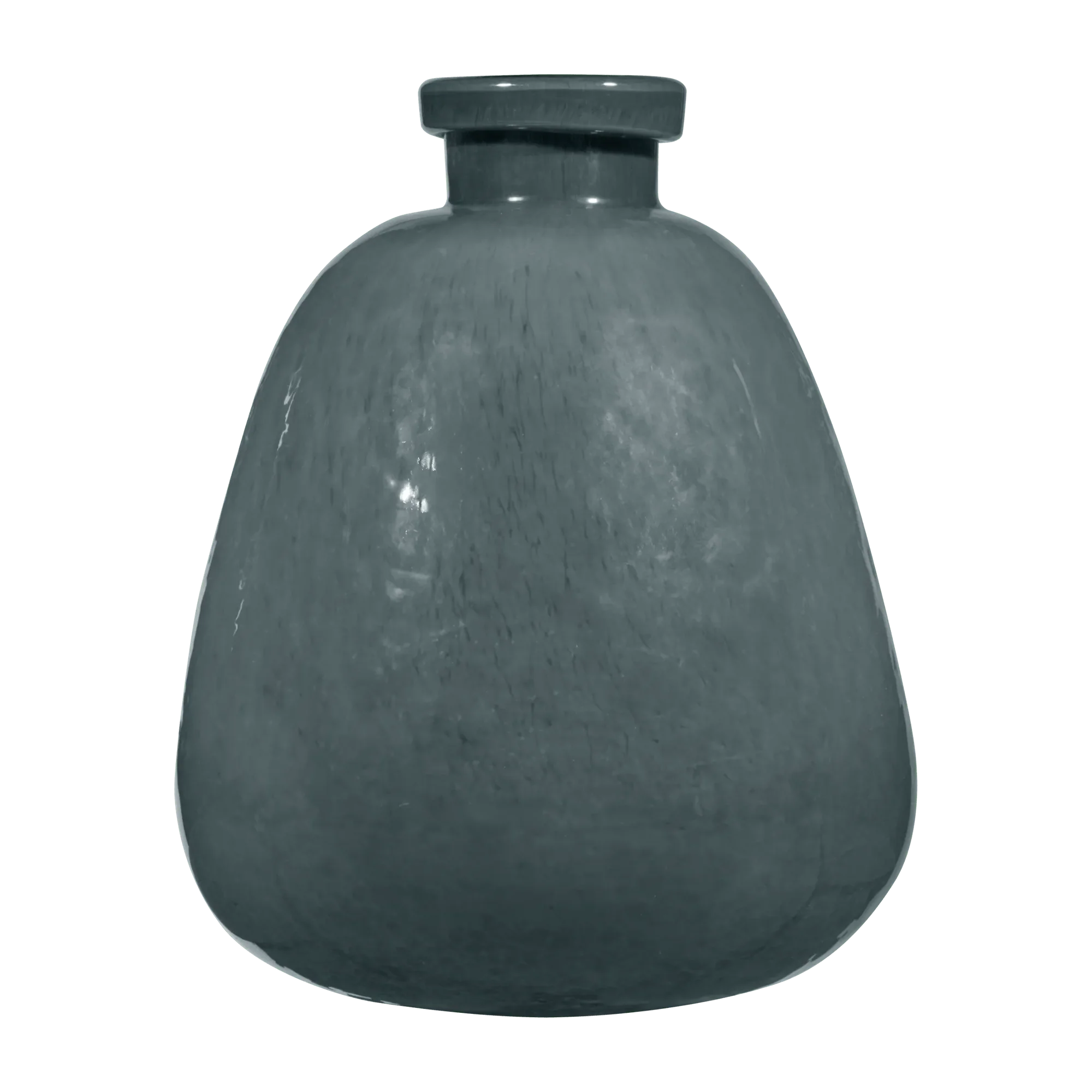Glossy Dark Green Glass Decorative Vase