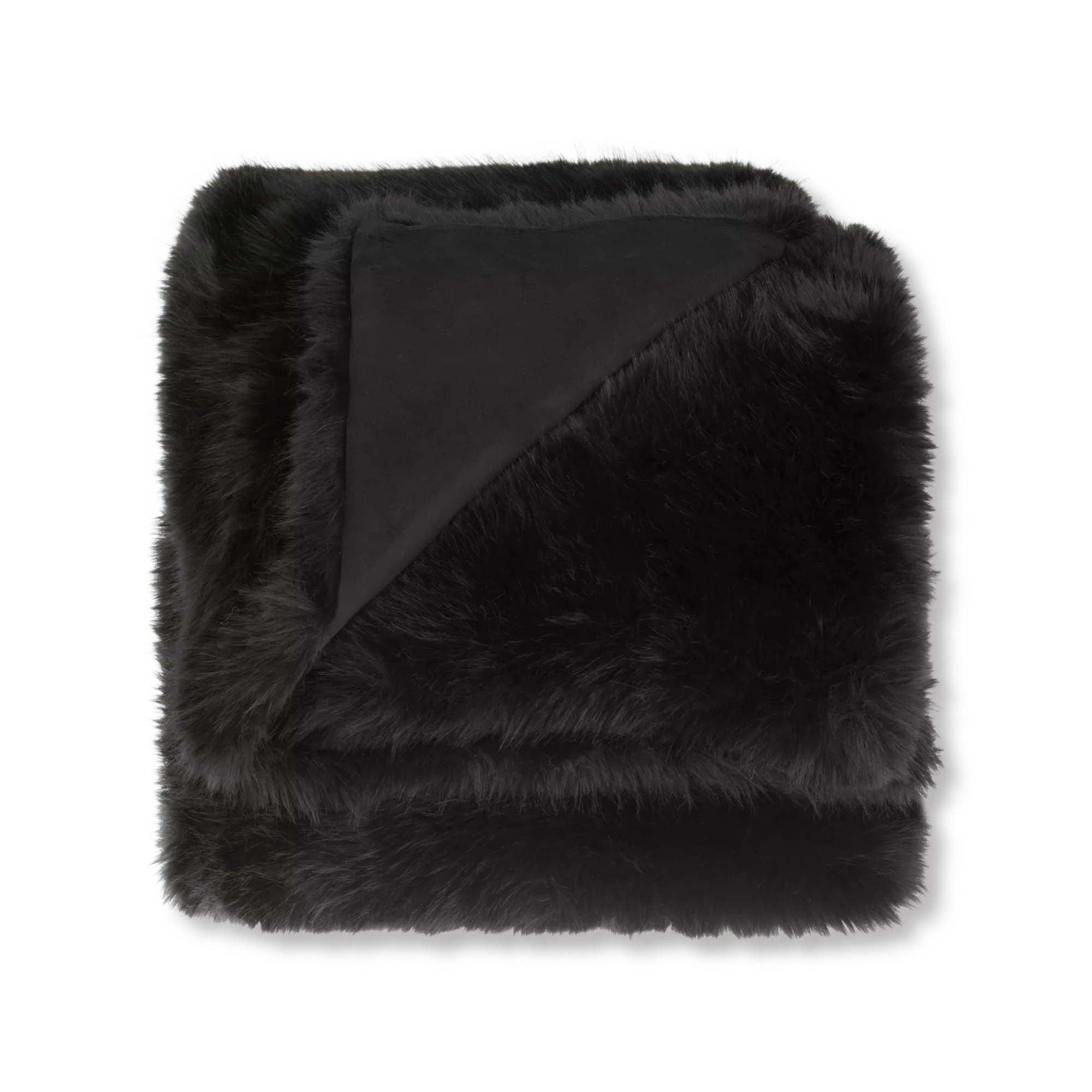 Black Logan Faux Fur Throw