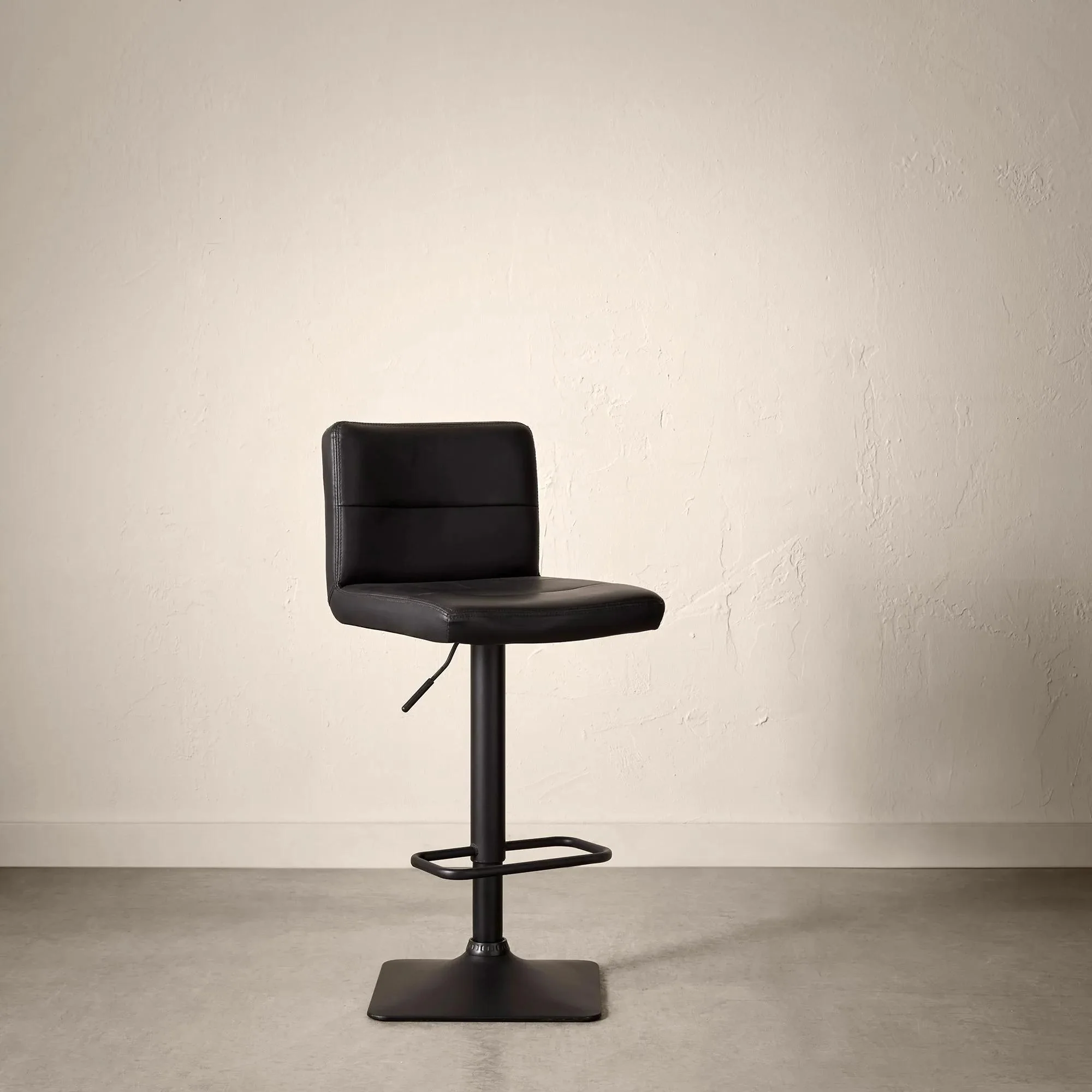 Rust Matte Faux Leather and Metal Adjustable Bar Stool - Image 4