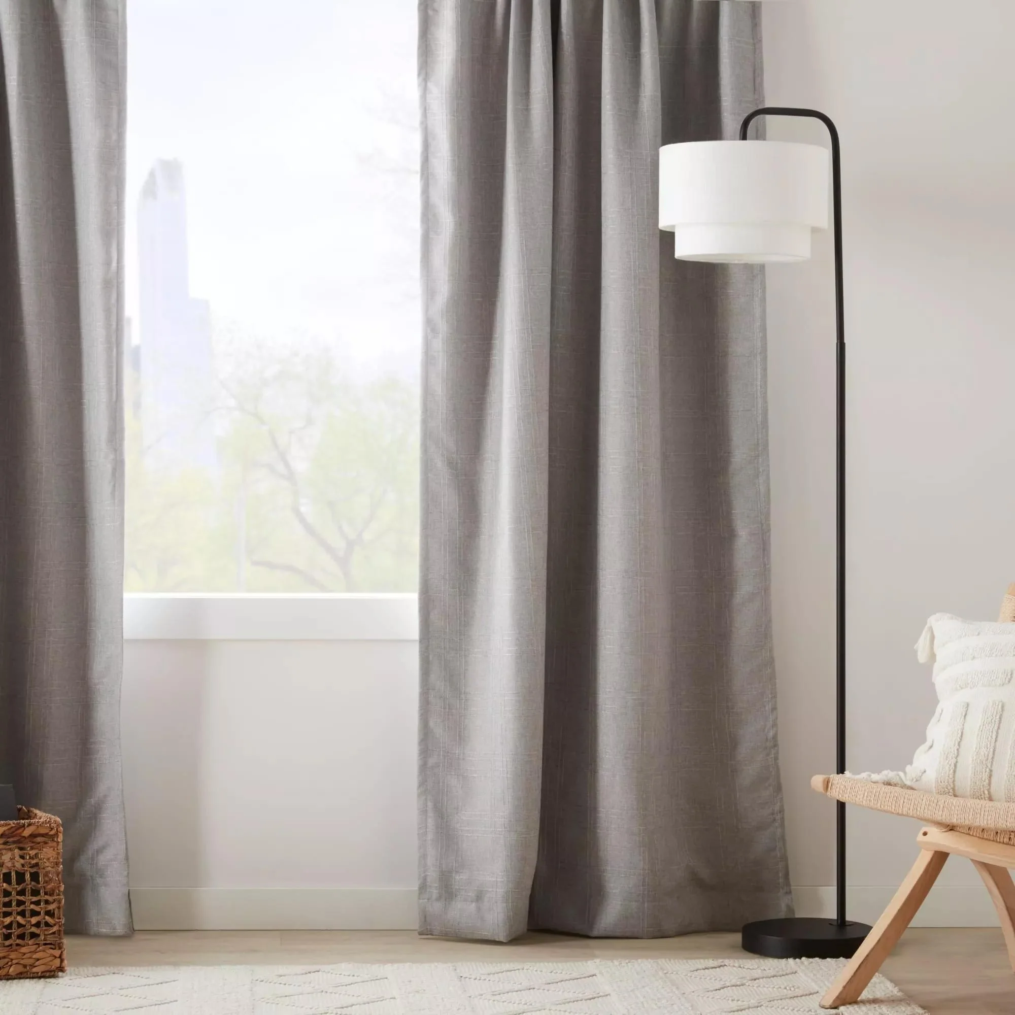 Metal Floor Lamp with White Shade - Image 2