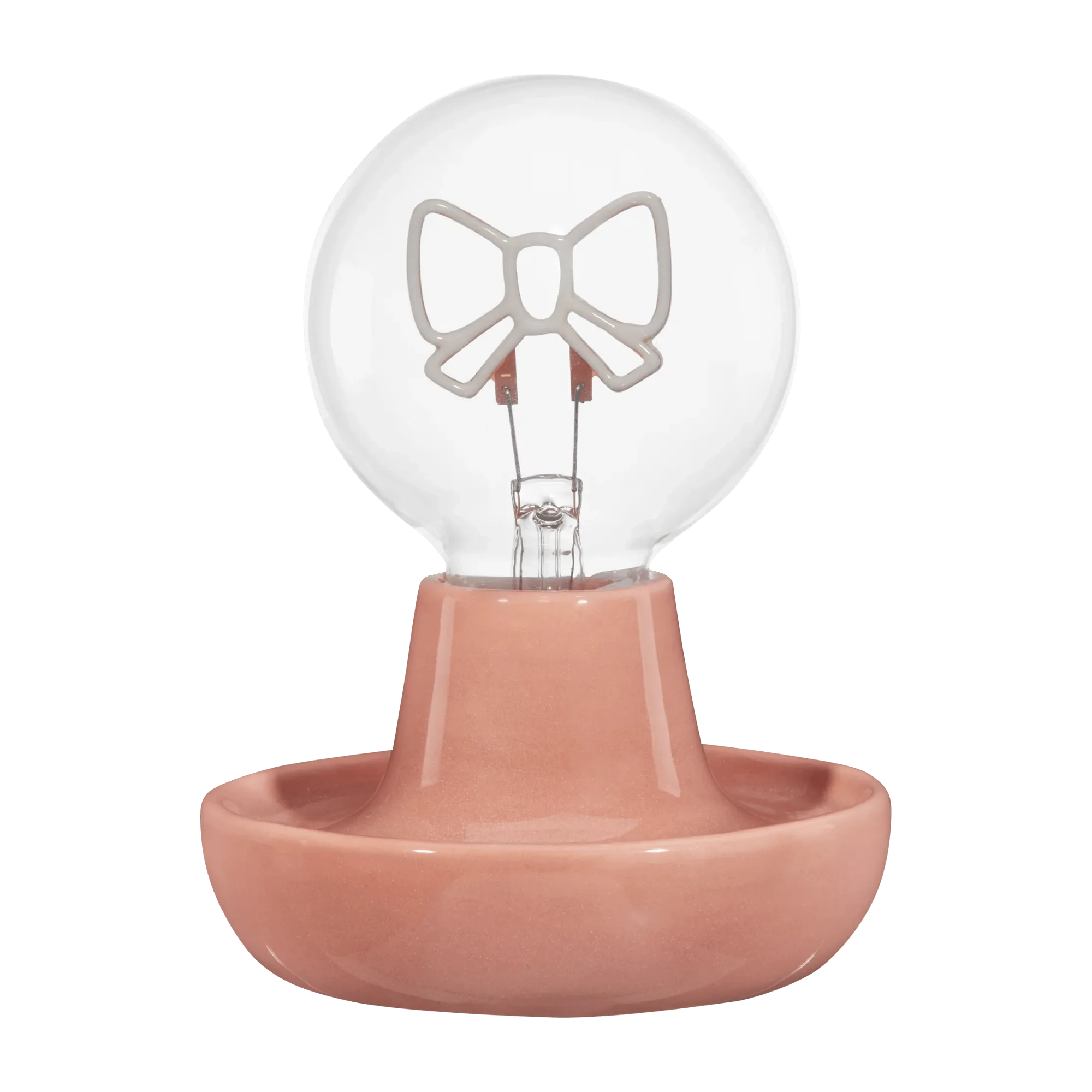 Pink Decorative Lamp with Bow-Shaped LED Bulb
