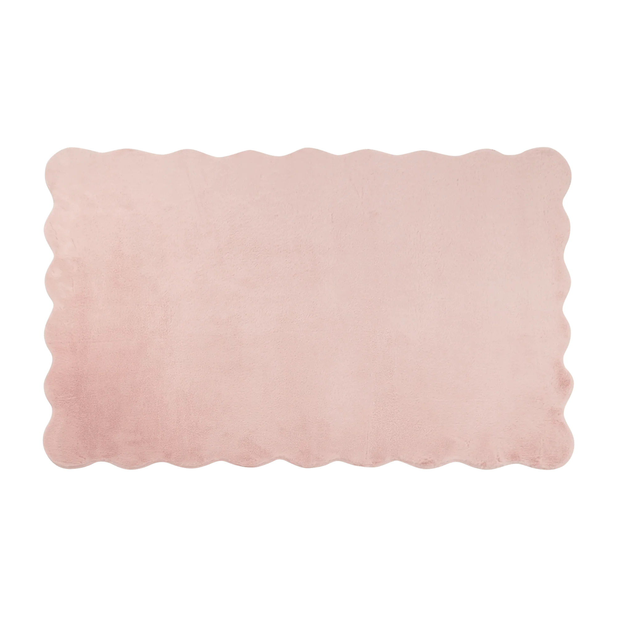 Scalloped Edge Faux Fur Rug