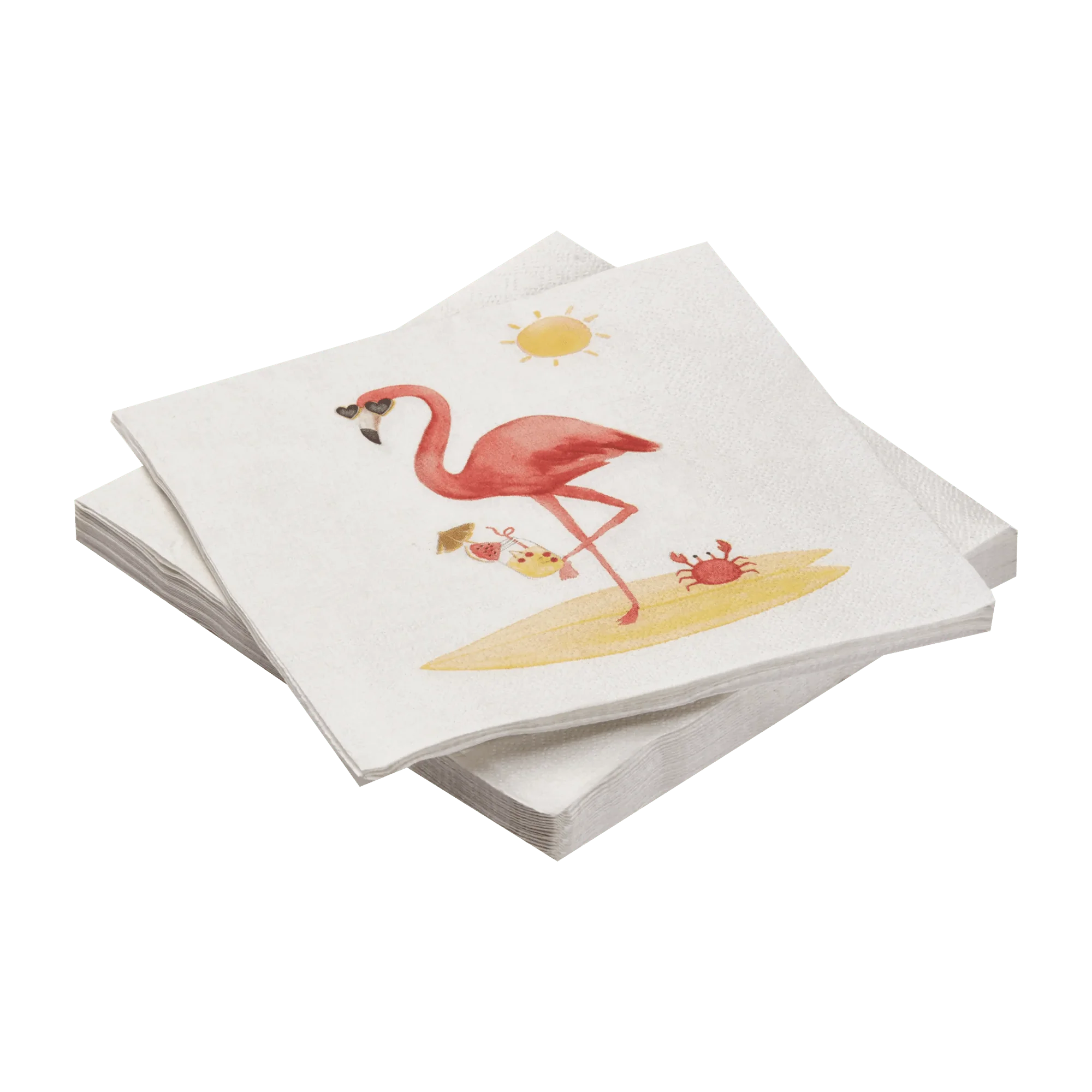Serviettes en papier flamant rose
