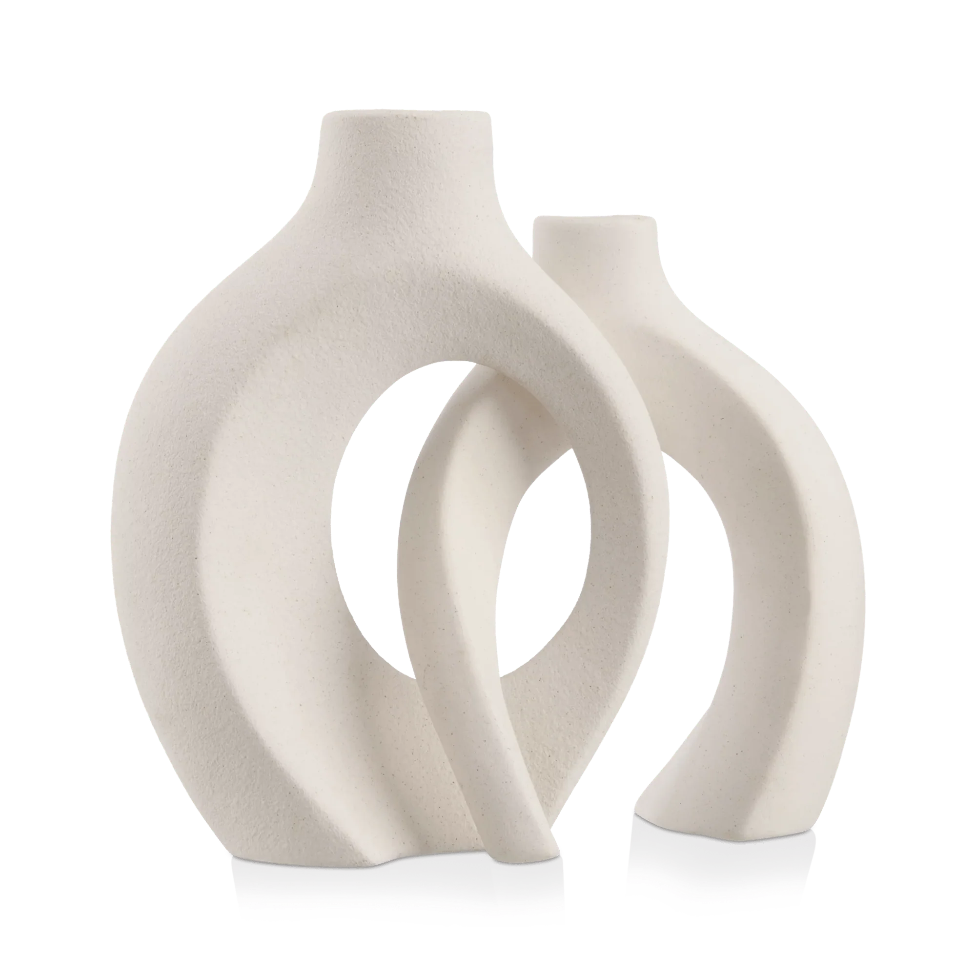 Set of 2 Speckled Ceramic Table Vase