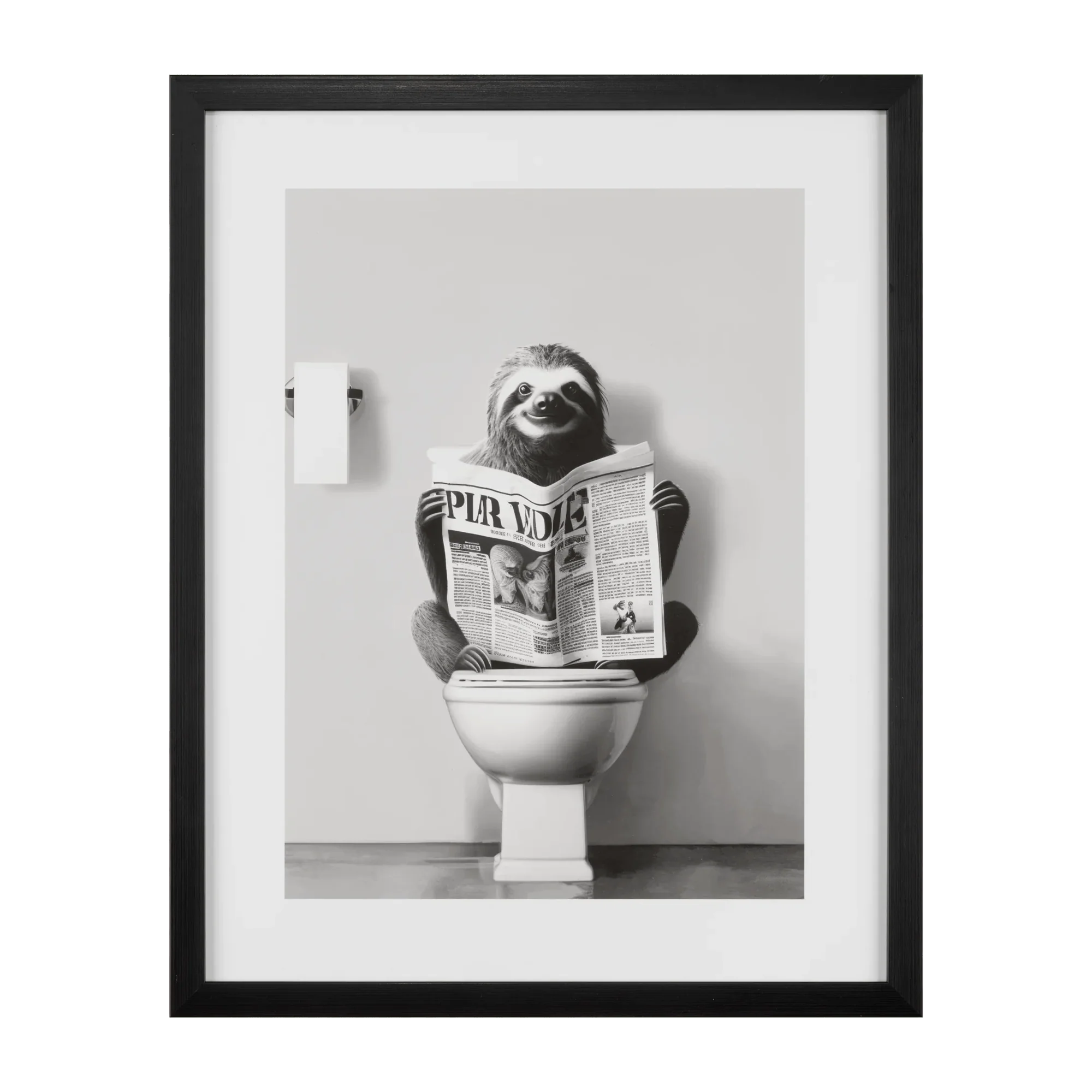 Sloth Reading Framed Art