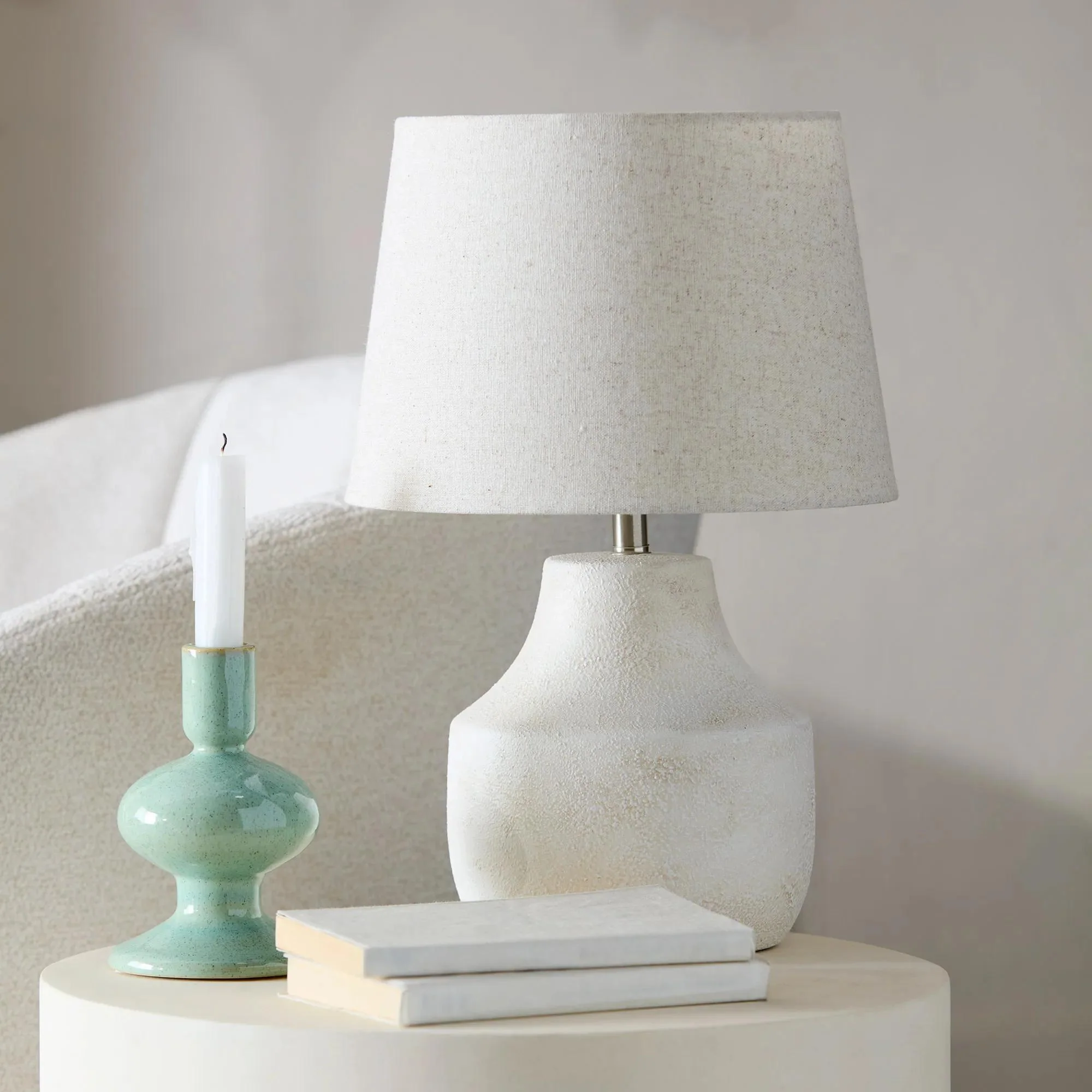 Speckled Light Green Ceramic Candle Holder - Image 2