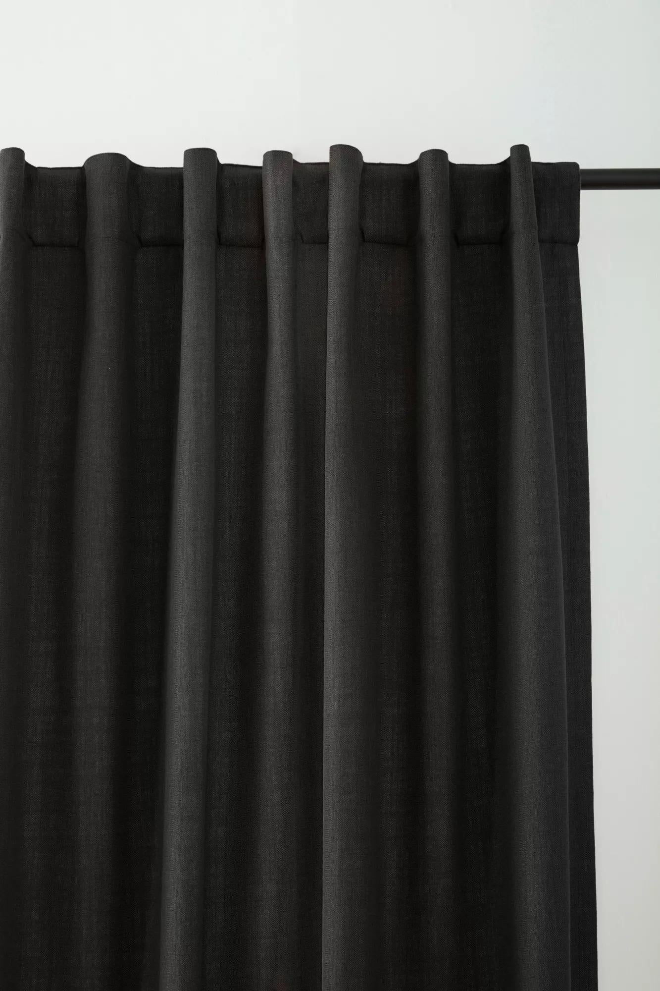 Black Taha Rod Pocket Back Tab Blackout Curtain - Image 2