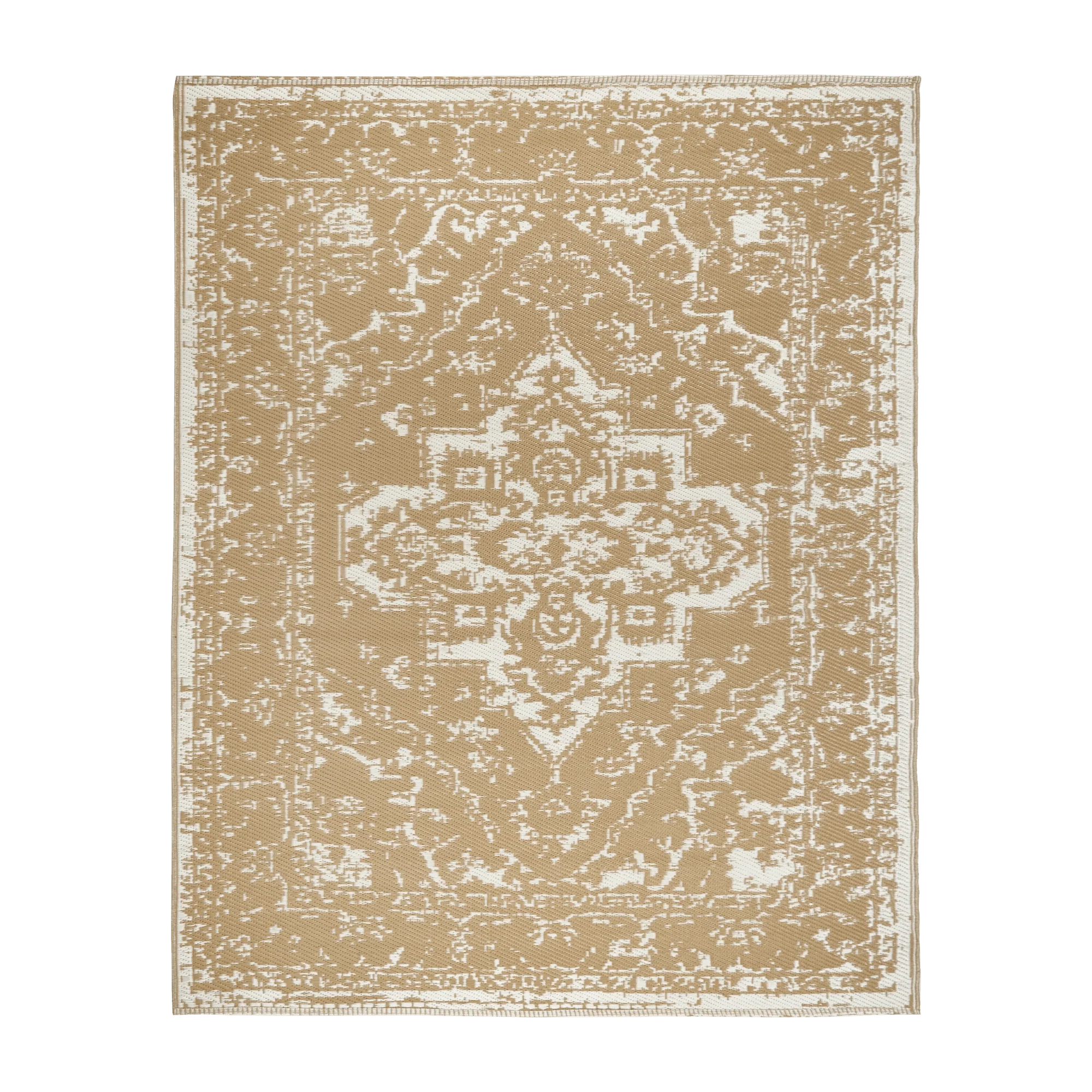 Two-Tone Beige Medallion Reversible Rug - Image 2