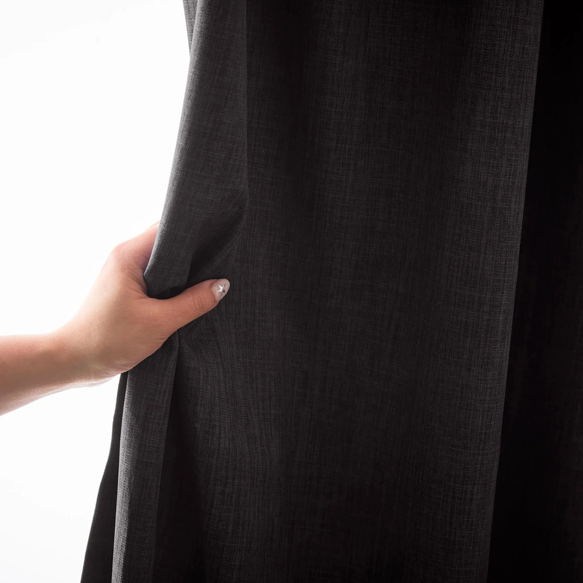 Black Vence Blackout Curtain with Hidden Back Tab - Image 2