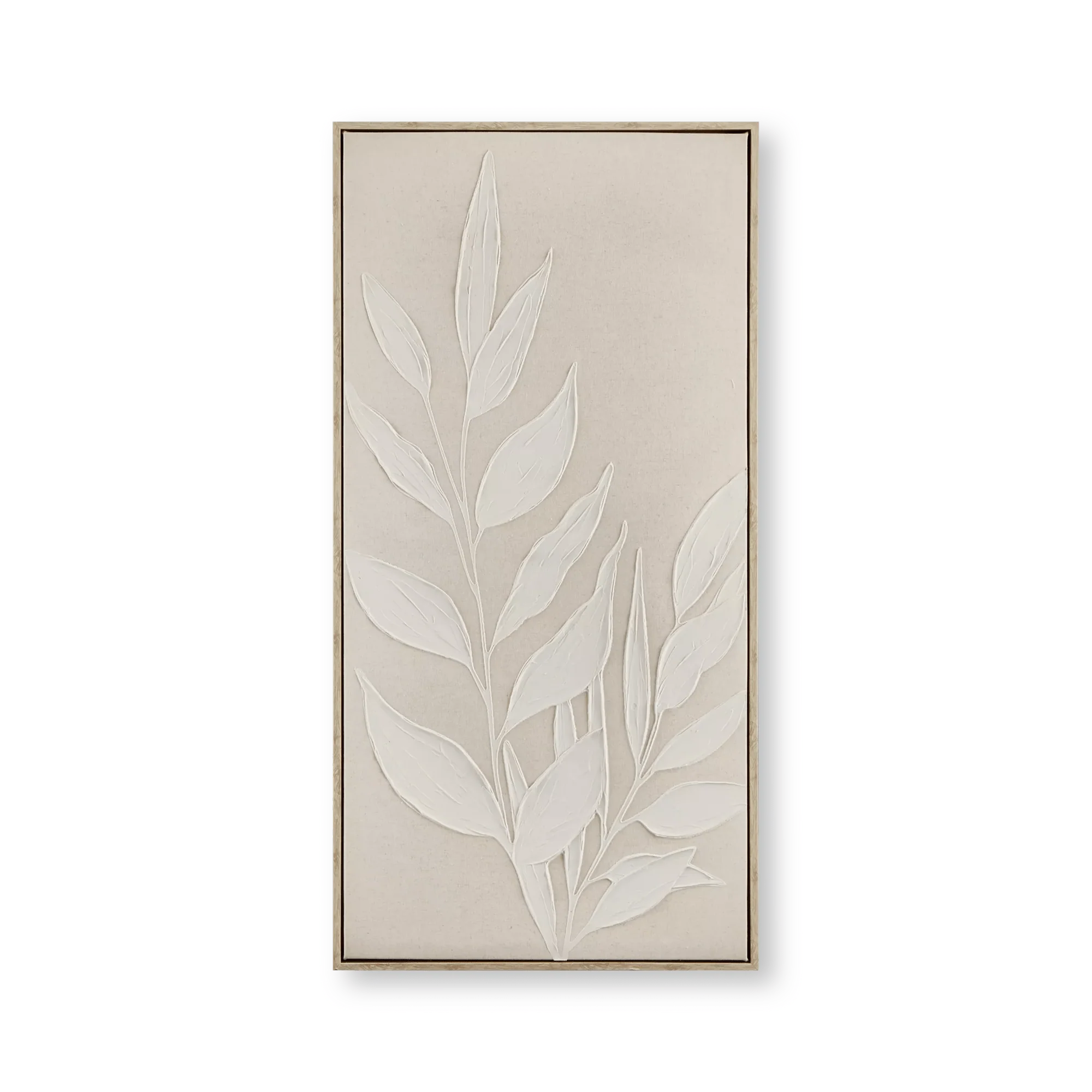 White Leaves Framed Art
